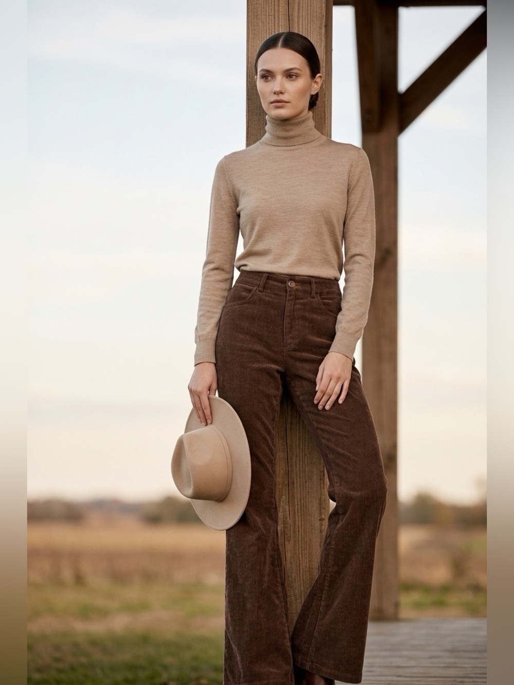 Nasty Gal Brown Corduroy High Rise Flare Bell Bottom Pants US 4